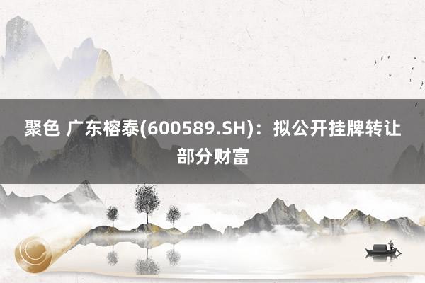 聚色 广东榕泰(600589.SH)：拟公开挂牌转让部分财富
