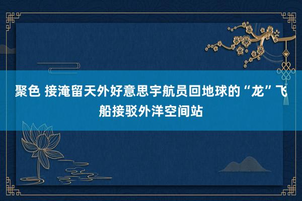 聚色 接淹留天外好意思宇航员回地球的“龙”飞船接驳外洋空间站