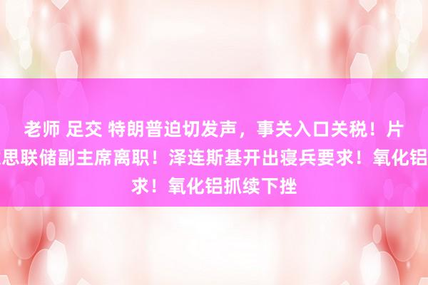 老师 足交 特朗普迫切发声，事关入口关税！片刻，好意思联储副主席离职！泽连斯基开出寝兵要求！氧化铝抓续下挫
