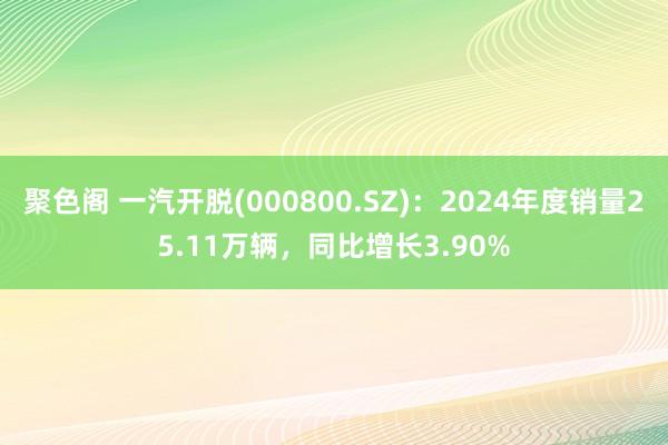 聚色阁 一汽开脱(000800.SZ)：2024年度销量25.11万辆，同比增长3.90%