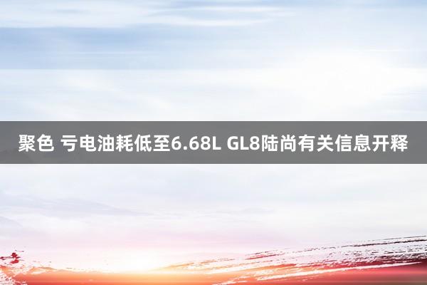 聚色 亏电油耗低至6.68L GL8陆尚有关信息开释