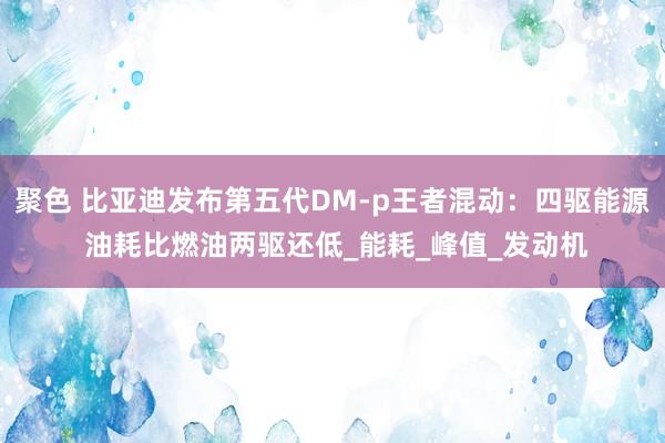 聚色 比亚迪发布第五代DM-p王者混动：四驱能源 油耗比燃油两驱还低_能耗_峰值_发动机